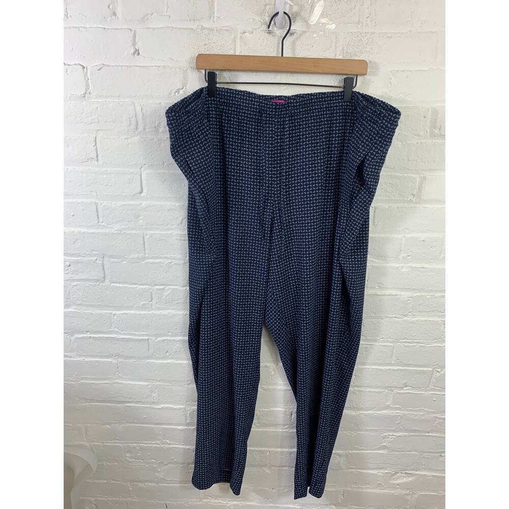 Talbots Women's High-Rise Pull-on Ankle Pant Tapered Leg Navy Blue Size 3XL NWT